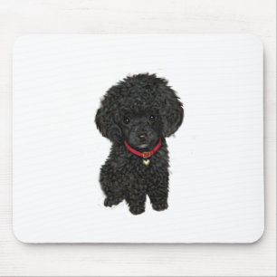 Miniature or Toy Poodle - Black 1 Mouse Pad