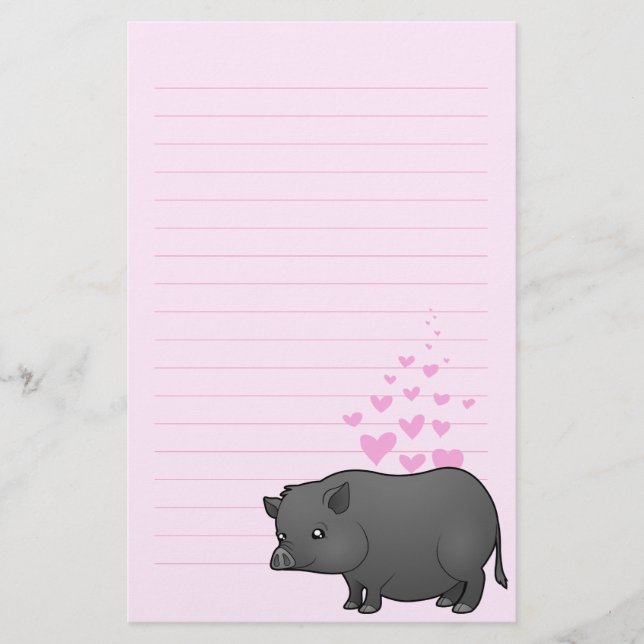 Miniature Pig Love Stationery (Front)