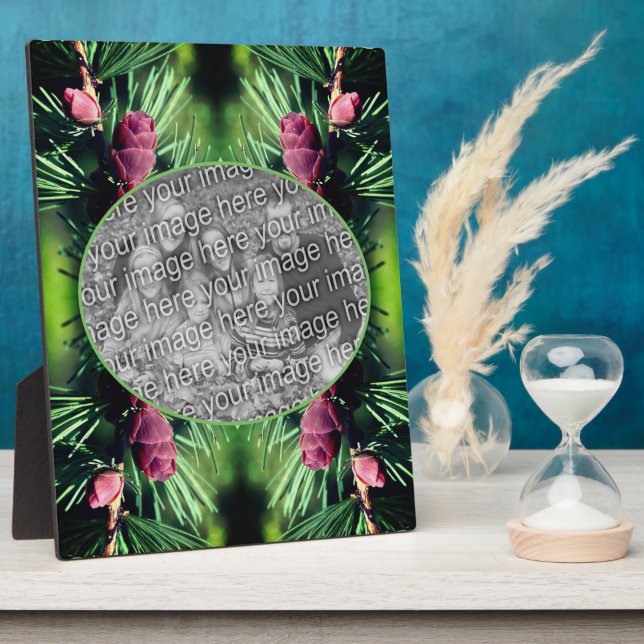 Miniature Pine Cones Add Your Own Photo Plaque (Side)