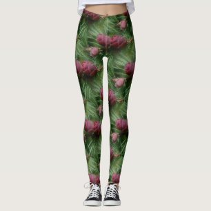Miniature Pine Cones Nature Pattern Leggings