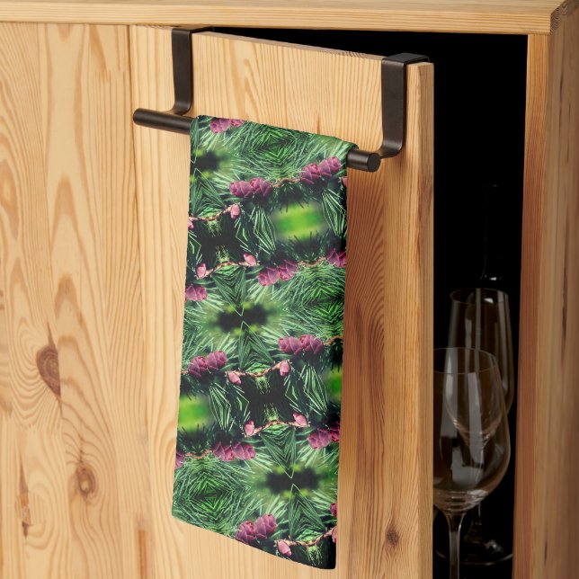 Miniature Pinecones Close Up Abstract Pattern     Kitchen Towel (Thirds Fold)