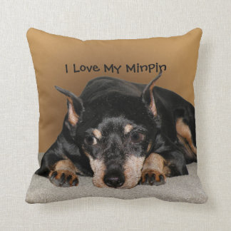Miniature Pinscher aka Min Pin Love Pet Name Throw Throw Pillow