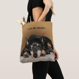 Miniature Pinscher aka Min Pin Love Pet Name Tote Bag