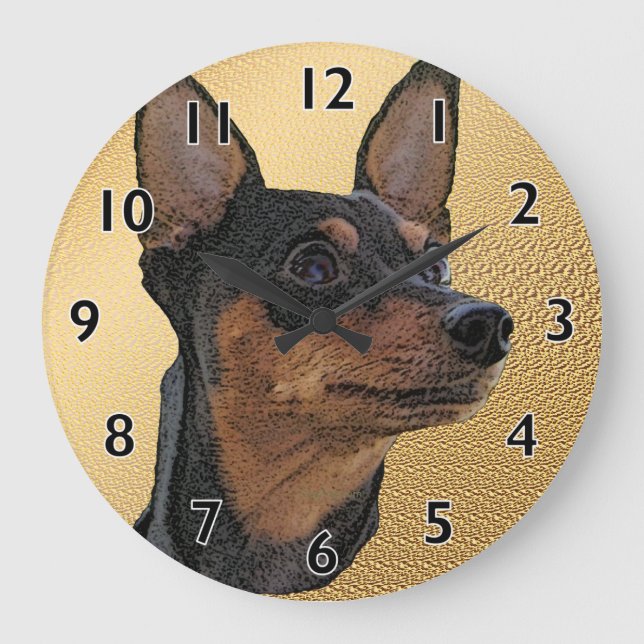 Miniature Pinscher Art Wall Clock (Front)
