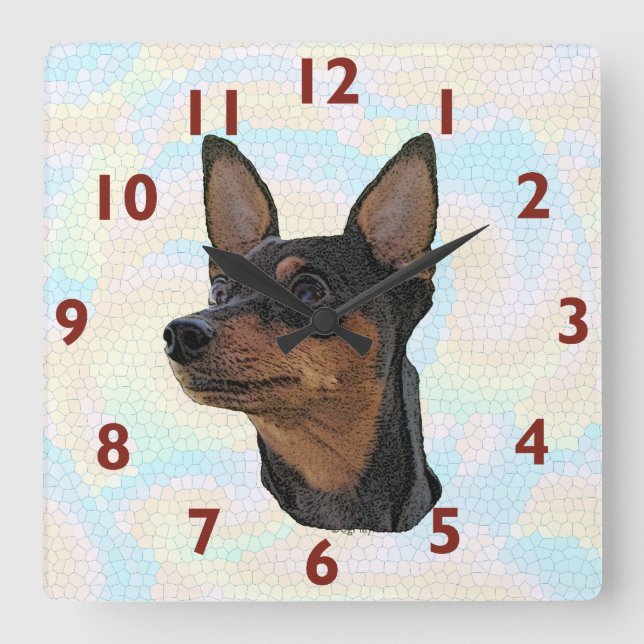 Miniature Pinscher Art Wall Clock (Front)