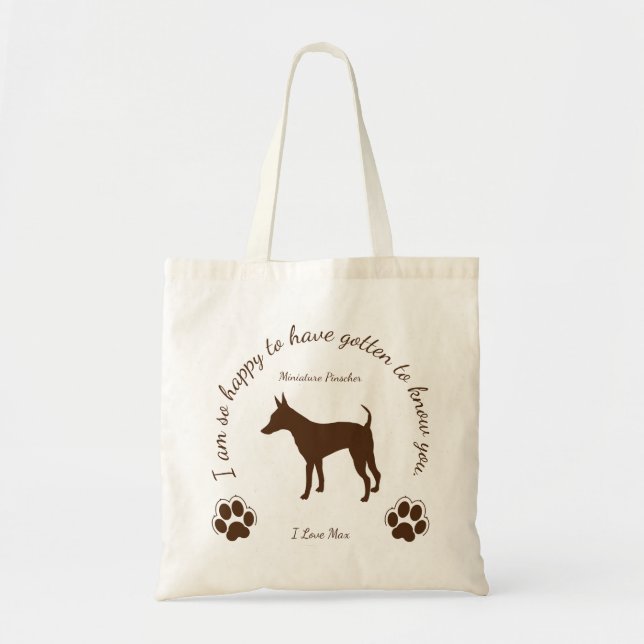 Miniature Pinscher bag for you and your dog トートバッグ (Front)