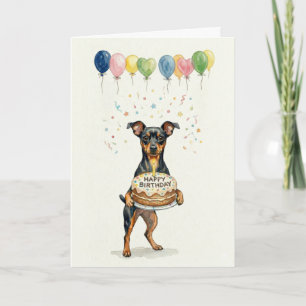 Miniature Pinscher Birthday Dog Mom Min Pin Cake Card