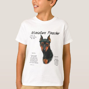 Miniature Pinscher (blk/rust) History Design T-Shirt