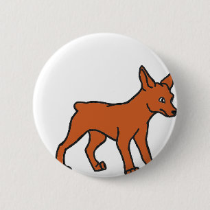miniature pinscher cartoon red 2 inch round button