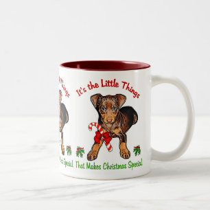 Miniature Pinscher Christmas Gifts Two-Tone Coffee Mug