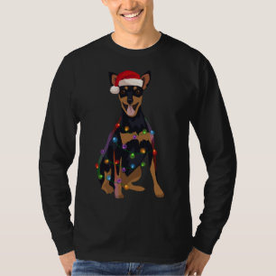 Miniature Pinscher Christmas Lights Xmas Min Pin T-Shirt