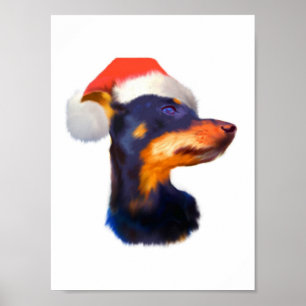 Miniature Pinscher Christmas Poster Print