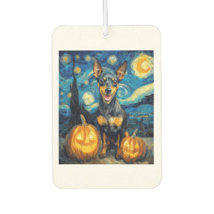 Miniature Pinscher Cute Dog Halloween Jack O Lante Air Freshener