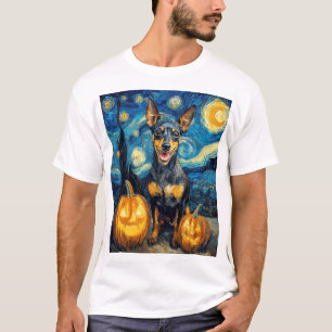 Miniature Pinscher Cute Dog Halloween Jack O Lante T-Shirt