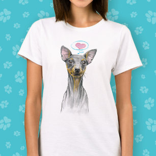 Miniature pinscher Cute Dog portrait with Heart T-Shirt