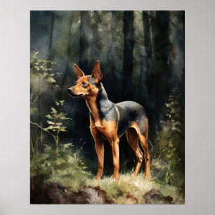 Miniature Pinscher Dog Art Print Poster