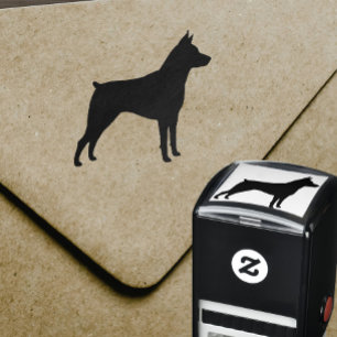 Miniature Pinscher Dog Breed Silhouette Self-inking Stamp
