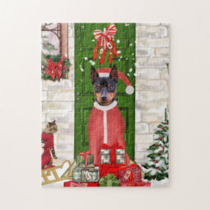 Miniature Pinscher Dog Christmas  Jigsaw Puzzle