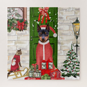 Miniature Pinscher Dog Christmas  Jigsaw Puzzle