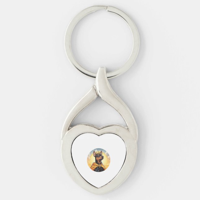 Miniature Pinscher Dog King   Keychain (Front)