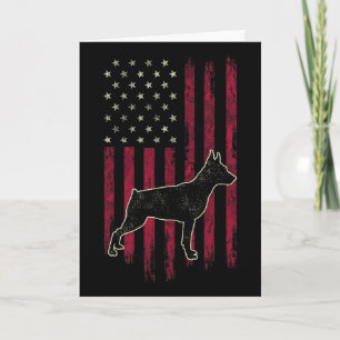 Miniature Pinscher Dog Lovers American Flag 4th Of Card