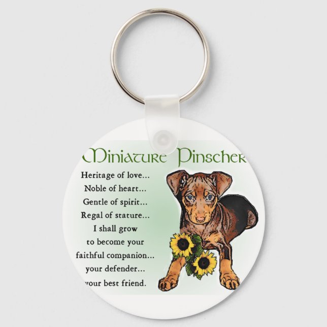 Miniature Pinscher Gifts Keychain (Front)
