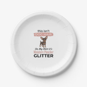 Miniature Pinscher Glitter Funny Dog Shirt Design_ Paper Plate