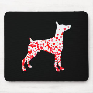Miniature Pinscher Heart Dog Valentines Day Mouse Pad