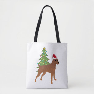 Miniature Pinscher in Santa Hat (Docked)   Tote Bag