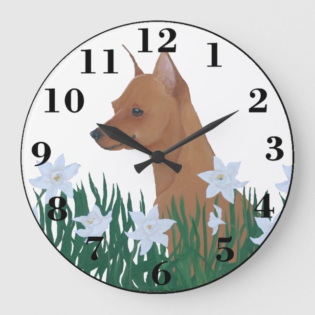 Miniature Pinscher Large Clock (Front)