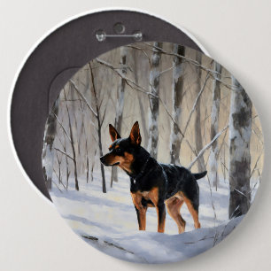 Miniature Pinscher Let It Snow Christmas 6 Inch Round Button