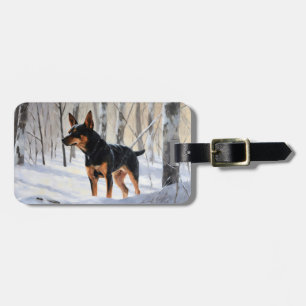 Miniature Pinscher Let It Snow Christmas Luggage Tag
