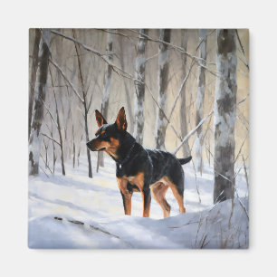 Miniature Pinscher Let It Snow Christmas Magnet