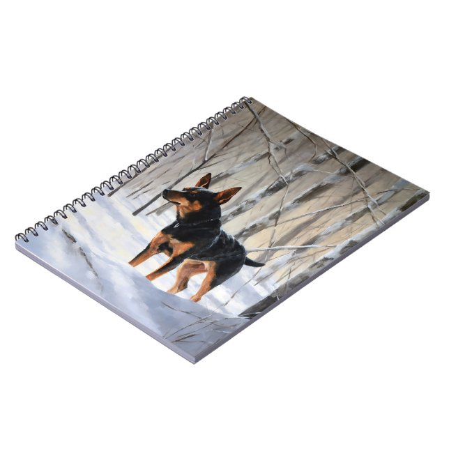 Miniature Pinscher Let It Snow Christmas Notebook (Left Side)