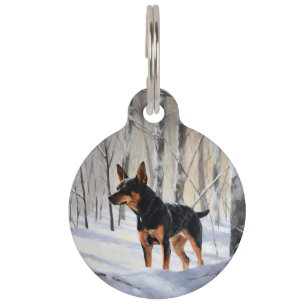 Miniature Pinscher Let It Snow Christmas Pet Tag