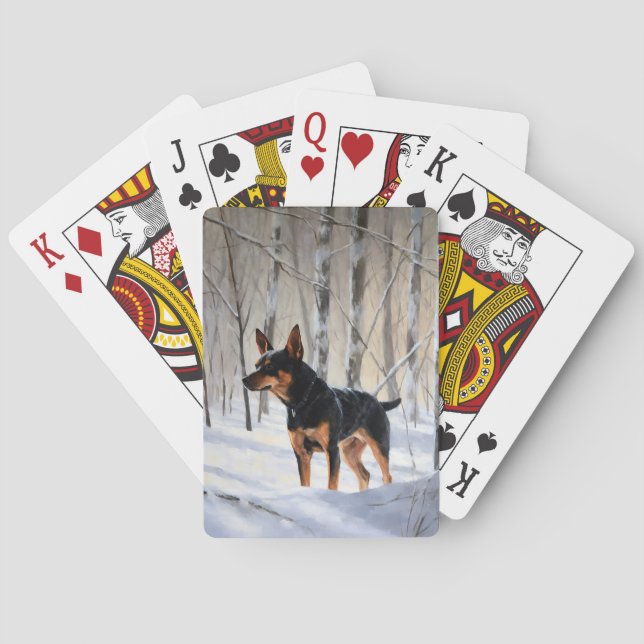 Miniature Pinscher Let It Snow Christmas Playing Cards (Back)
