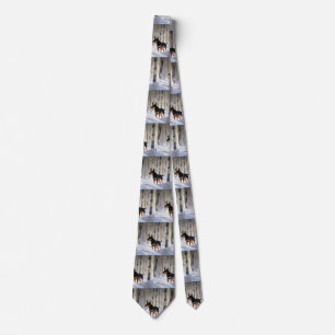 Miniature Pinscher Let It Snow Christmas Tie