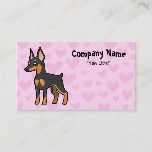 Miniature Pinscher / Manchester Terrier Love Business Card (Front)