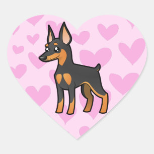 Miniature Pinscher / Manchester Terrier Love Heart Sticker