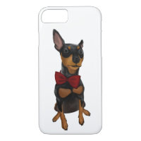 Miniature Pinscher (Min Pin) with Bow iPhone Case
