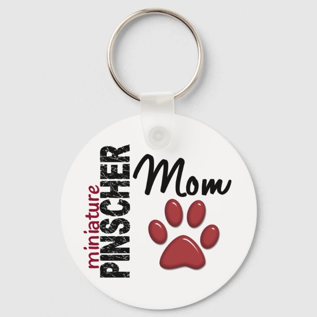 Miniature Pinscher Mom 2 Keychain (Front)