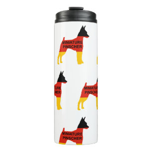 Miniature Pinscher Name Flag Silhouette Thermal Tumbler