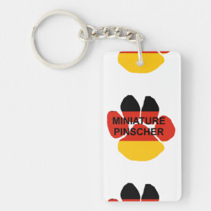 miniature pinscher name germany-flag paw keychain