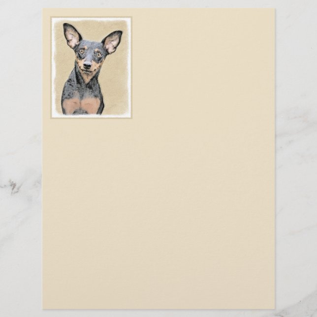 Miniature Pinscher Painting Cute Original Dog Art (Front)