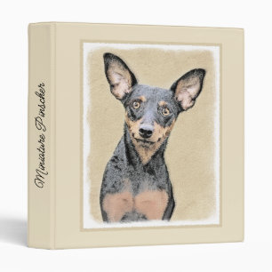 Miniature Pinscher Painting Cute Original Dog Art Binder