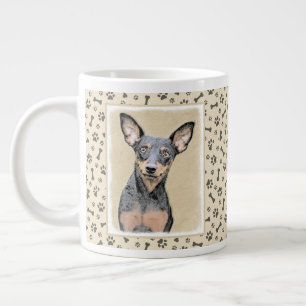 Miniature Pinscher Painting Cute Original Dog Art Large Coffee Mug