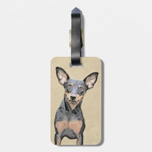 Miniature Pinscher Painting Cute Original Dog Art Luggage Tag