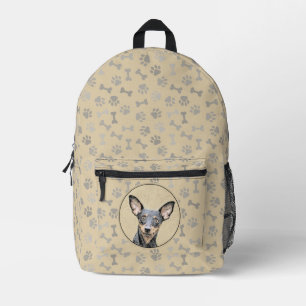 Miniature Pinscher Painting Cute Original Dog Art Printed Backpack