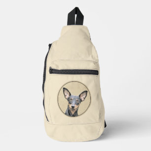Miniature Pinscher Painting Cute Original Dog Art Sling Bag
