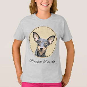 Miniature Pinscher Painting Cute Original Dog Art T-Shirt